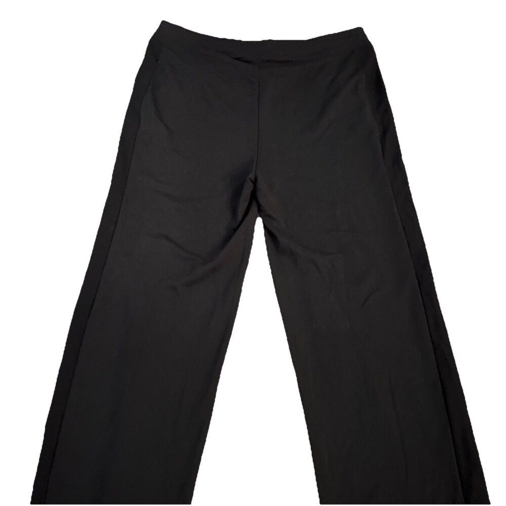 Chicos Weekend Pants 2 Black Wide Leg Pull On Athleisure - Picture 4 of 7